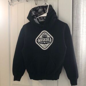 Muskoka Black Hoodie with Camo Hood